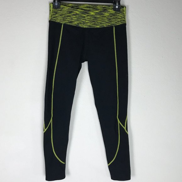 Fabletics Black and Yellow Ankle Zip Full Leggings - Picture 5 of 8
